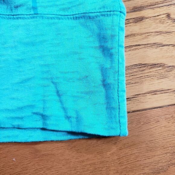 💜Roxy Turquoise Vneck Burnout Long Sleeve Top Large - Picture 7 of 10